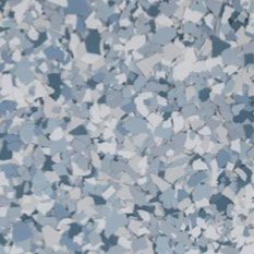 Tidal Wave epoxy flake blend — light blue and white chips on a coastal blue base